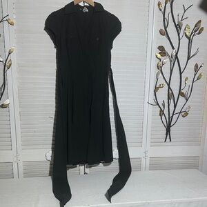 LOFT Black Midi Wrap Dress